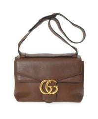 Calfskin GG Marmont Shoulder Bag Nut Brown