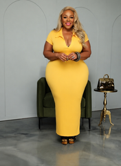 Mustard Charlie Collar Dress