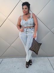 Bustier Denim Set