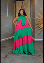 Pink Melinda Color-Block Dress