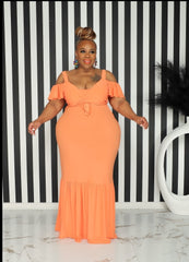 Orange Tie Maxi Dress