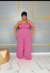 Pink Stripe Overall