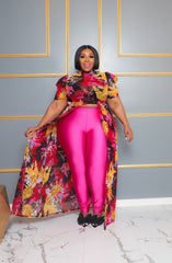 Pink Flower Maxi Top