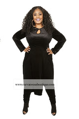 Black Velvet Double Split Set