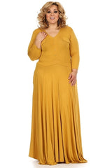 Mustard Button Maxi Dress