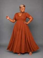 Brown A-Line Dress