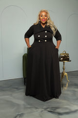 Black Bethany Coat Dress