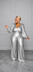 Silver Royal Metallic Jumpsuit