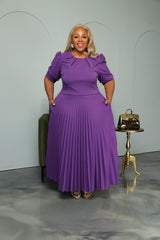 Purple Miranda Pleated Dress