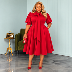 Red Bre Bow Dress