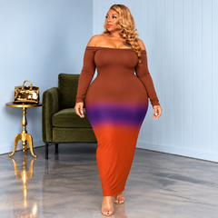 Brown Ombre Maxi Dress