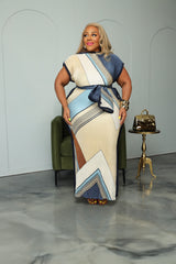 Blue Pop Off Pleated Dress
