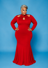 Red Keyhole Gown