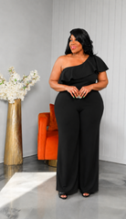 Black Ruffle Jumpsuit