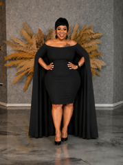 Black Cape Back Dress