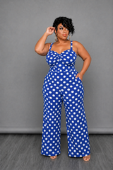 Blue Polka Dot Jumpsuit