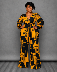 Mustard Abbie Abstract Jumpsuit