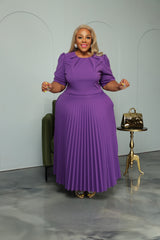 Purple Miranda Pleated Dress
