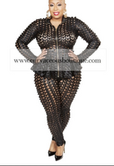 Black Laser Pant Set