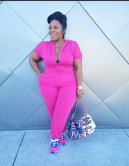 Pink Hoodie Jumpsuit