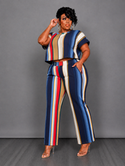 Stripe Down Pant Set