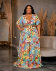 Paisley Print Skirt Set