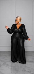 Black Royal Metallic Jumpsuit