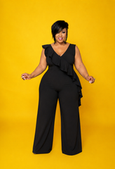 Black Misty Ruffle Jumpsuit