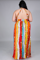 Rainbow Pleated Chain Dress