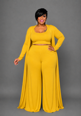 Mustard Nita Duster Set