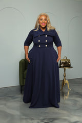 Navy Bethany Coat Dress