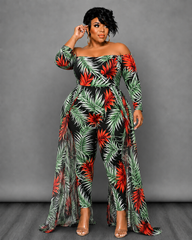 Green Floral Maxi Jumpsuit