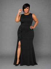 Black Amy Split Gown