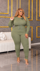 Green Corset Catsuit