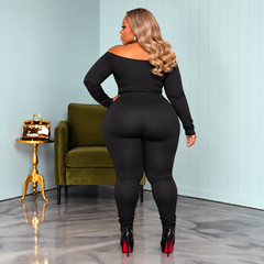 Black Cutting Edge Catsuit