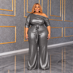 Pewter Metallic Jumpsuit