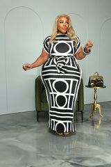 Black Pop Off Pleated Dress