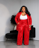 Red Hillary Sequin Suit