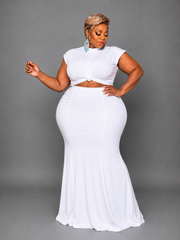 White Ruch Skirt Set