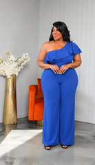Royal Blue Ruffle Jumpsuit