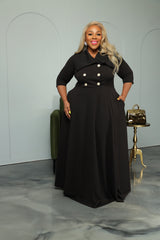 Black Bethany Coat Dress