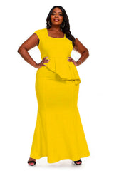 Yellow Peplum Dress