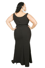 Black Amy Split Gown