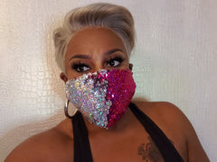Pink Reversible Sequin Fashion Mask