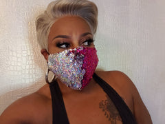 Pink Reversible Sequin Fashion Mask