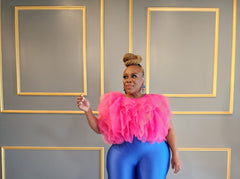 Pink Go In Tulle Top