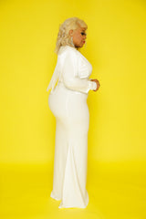 Ivory Glam Fringe Gown