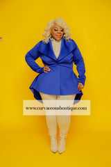 Royal Blue Glam Peplum Jacket
