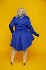Royal Blue Glam Peplum Jacket