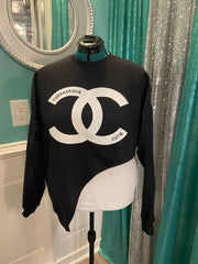 Black Asymmetrical CC Sweatshirt